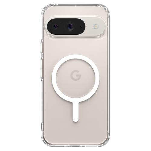 Image of Spigen Ultra Hybrid OneTap Metal Ring MagFit for Google Pixel 9 Pro Case, Pixel 9 Back Cover (2024) - TPU+Poly Carbonate｜White