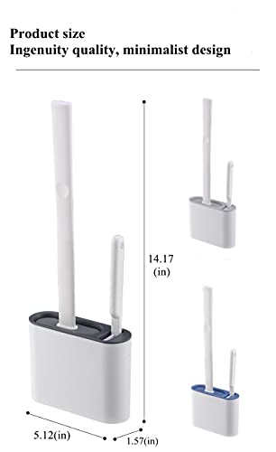 image for 通用 Toilet Brush and Holder Set, Silicone Flex Toilet Brush and Bat