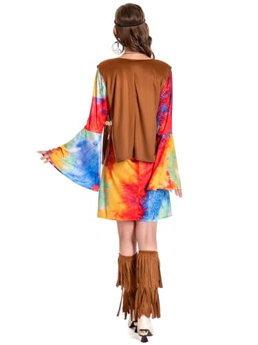 Noiclub Hippie Halloween Costumes For Women Men: 60S 70S Outfit Matching Couple Costume Adult Duo Hippy Disfraz Mujer Hombre thumb #5