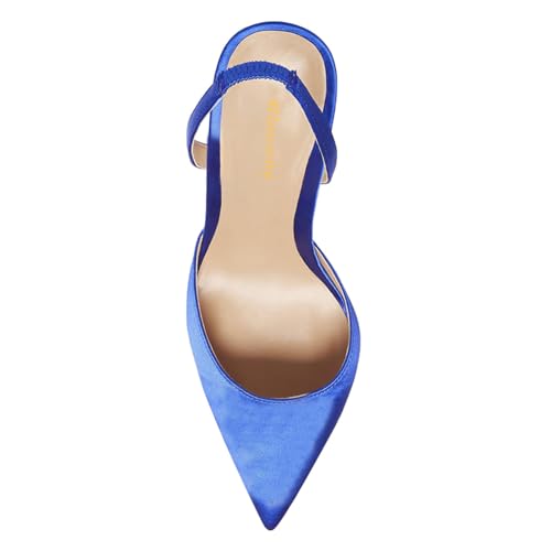 Women Gorgeous Crystal High Heel Slip On Slingback Pumps Pointed Toe Ladies Summer Evening Dress Shoes Size 4-16 US4