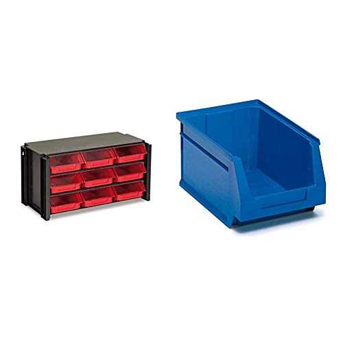 Tayg - Estante con clasificador apilable 9 cajones + 252020 - Gaveta apilable nº 52 , Azul, 236 x 160 x 130 mm
