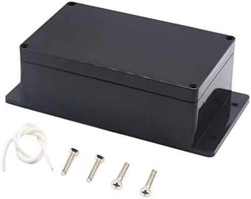 Junction Box, Zulkit Project Box Waterproof Dustproof IP65 ABS Universal Electrical Boxes Enclosure with Fixed Ear Black 7.87 x 4.72 x 2.95 inch (200 x 120 x 75 mm)(Pack of 1)