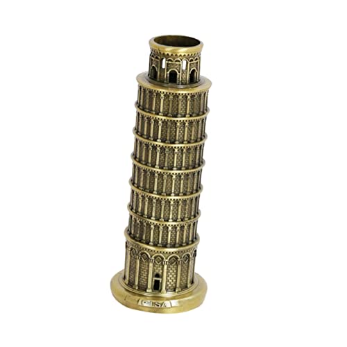 Cabilock Recuerdos de Italia Torre Inclinada de Pisa Adorno metálico Torre Inclinada Retro de Pisa Torre Inclinada de Metal de Pisa Estilo Europeo Accesorios Oficina