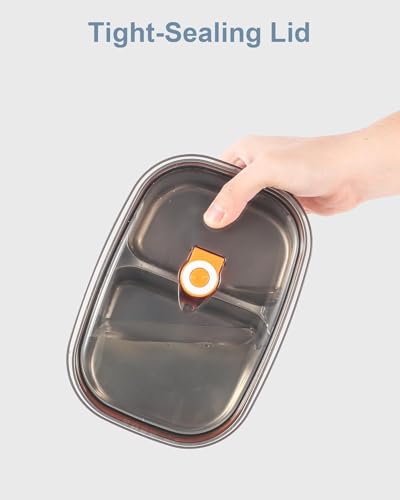 Image of Sinbyuer Stainless Steel Lunch Box with Compartments & Leakproof Lid - 304 Food Grade Bento Box, Portable Tiffin Box for Kids & Adults, BPA-Free, Durable Meal Container