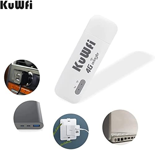 KuWFi LTE 4g Dongle,150 Mbps USB Mobile Wifi Dongle Unlocked 4g WIFI Router Network Hotspot 4g WIFI Router With SIM Card Slot Wlan Lte Modem