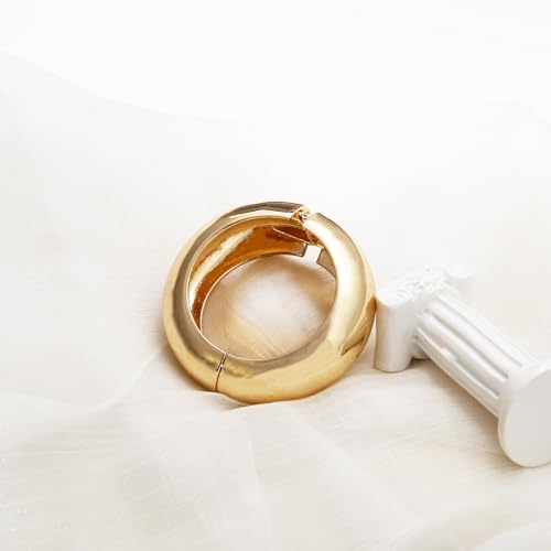 BROCC 2Pcs Gold Chunky Cuff Bracelets for Women Adjustable Bangle Gold Plated Twisted Hinged Bangle Bracelet Fashion Jewelry Trendy Cuff Bracelet for Daily Wear3