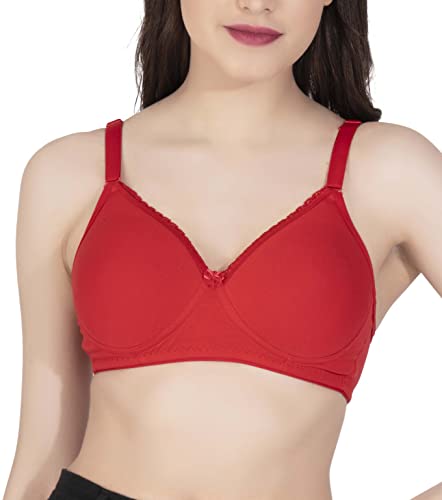 Image of Women's Seamless Padded Non Wired Cotton Stretch Everyday Bra| Detachable Straps | Transparent Straps Included