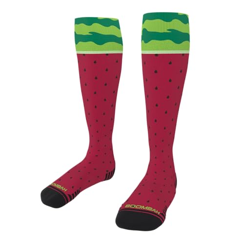 Boombah Pop of Color Wild Watermelon Printed Sock Magenta/LIme Green/Kelly Green/Black - Size Adult/Large