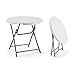 KAIHAOWIN Tavolo Pieghevole 80cm Tavolo da Campeggio Tavolo da pranzo rotondo Plastica Tavolo da giardino salvaspazio Pieghevole bianco per esterni in casa immagine