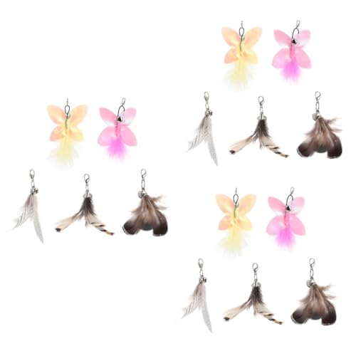 VANZACK 15stücke Teiliges Katzenspielzeug Federspielzeug Für Interaktive Unterhaltung Ersatzteile Für Katzenangeln Fördert Und Für Drinnen