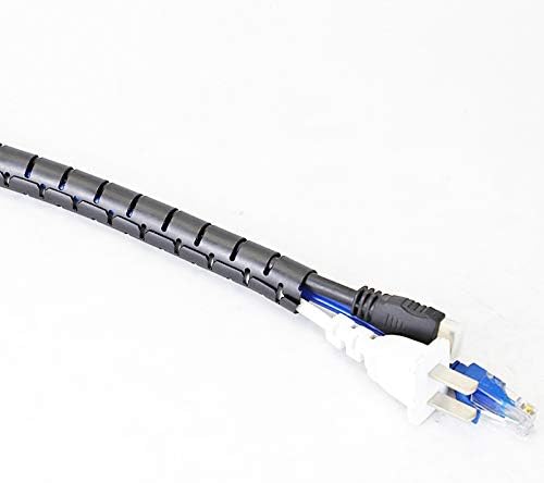 5M Wire Storage Tube Clips Cable Sleeve Organizer Pipe Wrap Cord Protector Flexible Spiral Management Device - (Color: White, Inside Diameter: 40MMX5M)