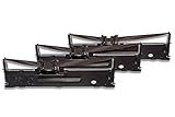 vhbw 3x nastro inchiostrato compatibile con Epson LQ 630, LQ 630 Serie, LQ 630 S, LQ 635, LQ 630K stampante ad aghi - nero