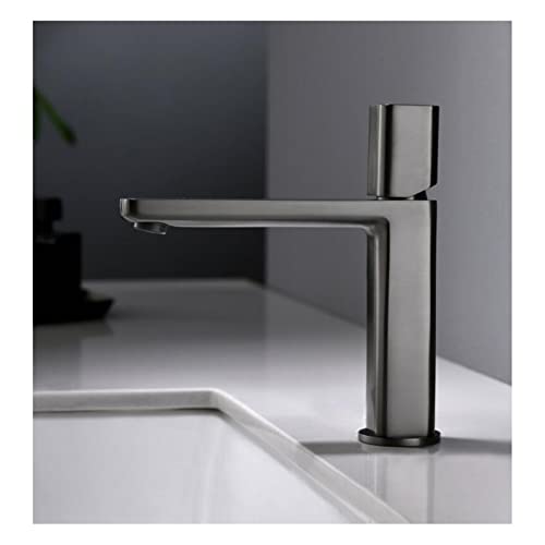 Robinet de lavabo double trou mitigeur laiton eau chaude froide doré LWX - 4