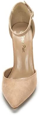 DREAM PAIRS Womens Mid Heel Pump Shoes, Nude Suede - 7.5 (Coco) Review | Image 3