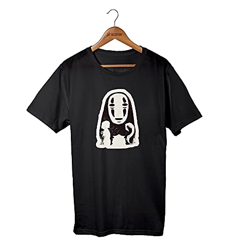Camiseta T-shirt Algodão A Viagem De Chihiro Sem Face (G, PRETO)