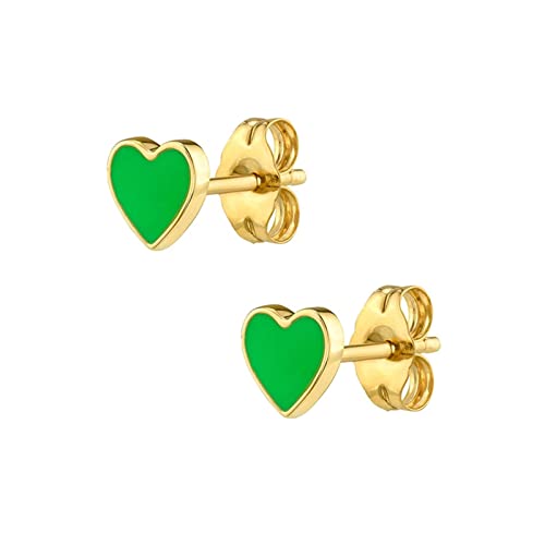 Boucles d'oreilles à Tige pour Femme en Argent et émail cœur pour Tragus