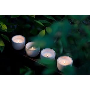 BLUEME Balance White Lotus Tea Focus Eucalyptus Lime Nostalgia Bergamot Musk Calm Osmanthus Sandalwood 4pk Wellness Travel Candle Votive Sustainable Contains Essential Oil Soy Wax Blend