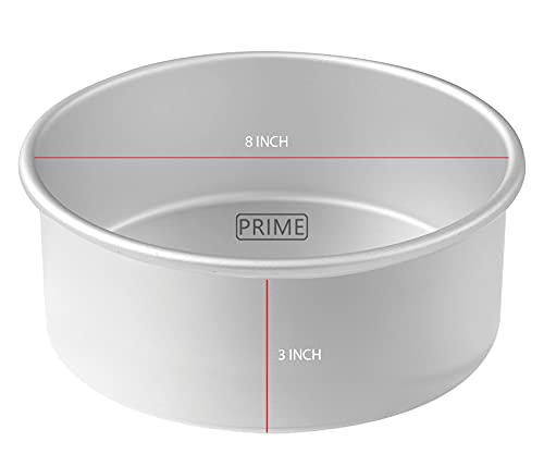 Image of Prime Bakers and Moulders Round Aluminum Baking Cake Pan /Mould For Oven (8 Inch), Silver
