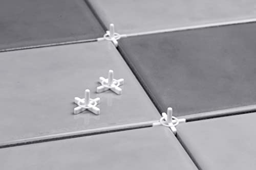 Meister Fliesenkreuze 1,0 mm - Praktisches Set mit 700 Stück - Wiederverwendbar durch Ring - Aus robustem Polypropylen - weiß / Fliesenzubehör / Fliesenverlegehilfe / Fugenkreuze / 4426600