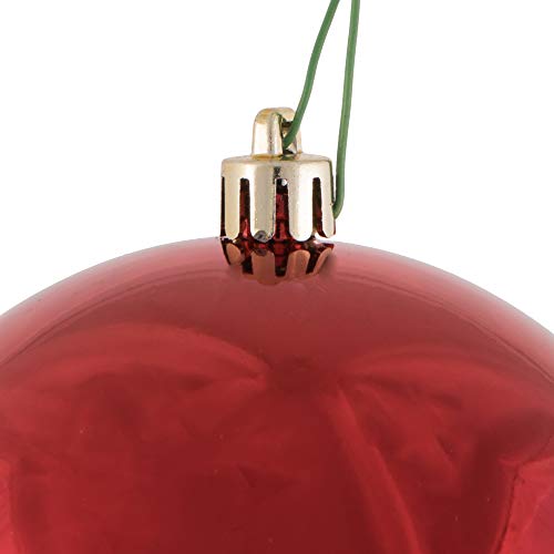 Vickerman 4" Red Shiny Ball Ornament, 6 Per Bag #TOP1