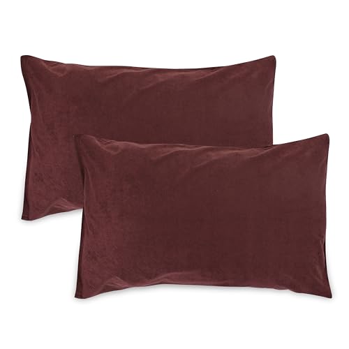 Image of The Maximus Waterproof & Dustproof Terry Cotton Pillow Protector Cover with Zipper Closure || Standard Size Pillow Protector || Pillow Cover Set of 2, Coffee (18 inch x28 inch)