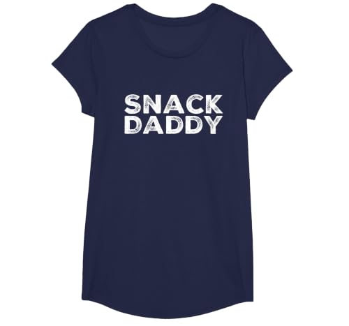Snack Daddy T-Shirt, Girls, Navy Blue, Small
