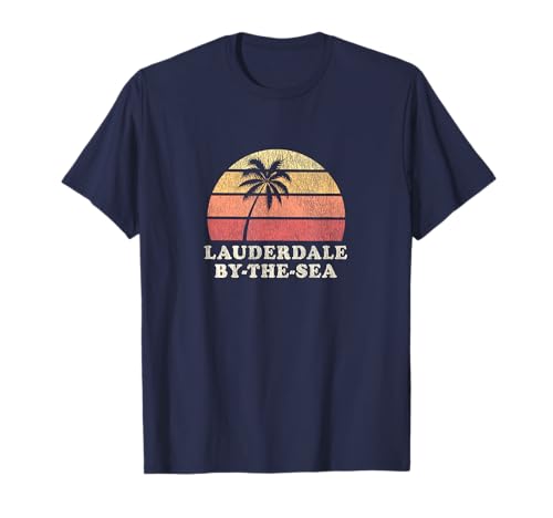 Lauderdale-By-The-Sea FL Vintage 70s Retro Throwback Design T-Shirt