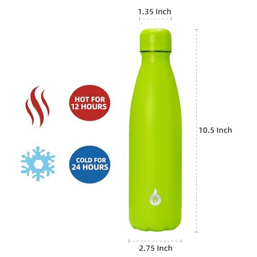 Image of BJPKPK Stainless Steel Water Bottles 17oz Insulated Water Bottle for Travel,Green