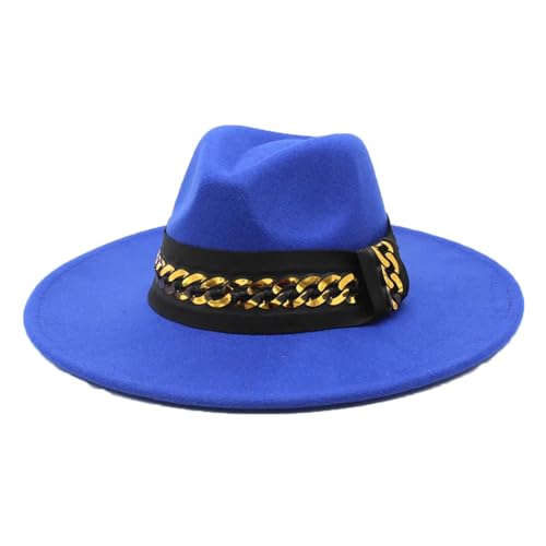 Chapeau de jazz feutré de haute qualité à large bord solide pour femme