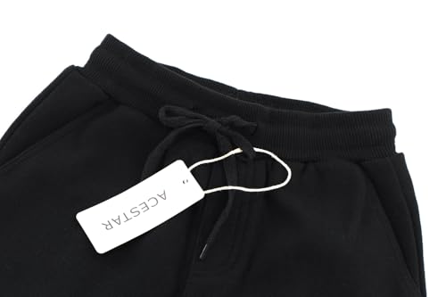 ACESTAR Kids Unisex Plain Sweatpants Cotton Drawstring Casual Pull-on Jogger Pants for Boys or Girls (Black,150/11-12Years) by ACESTAR - Used condition - Image 3