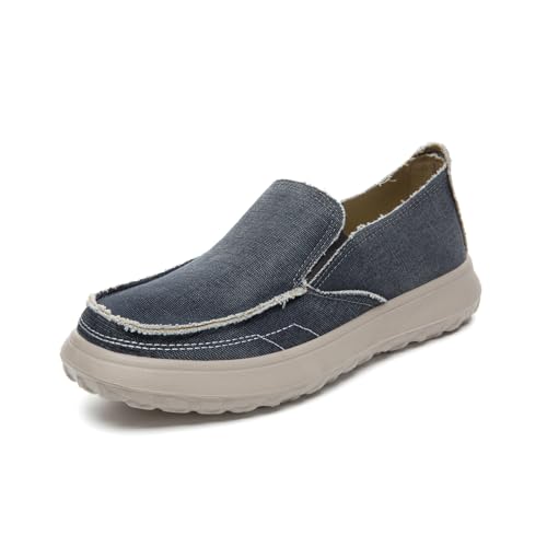 Bernal Men's Loafers Canvas Loafers Slip-on Loafers Shoes Men's Vintage Flat Boat Shoes Walking Work Shoes Comfortable Light-Weight Casual Indoor Outdoor Walking Slippers