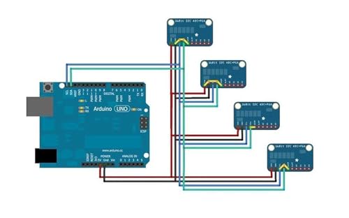 ARCELI 16 Bit 16 Byte 4-Kanal I2C IIC Analog-Digital-ADC-PGA-Wandler mit programmierbarem Verstärkungsverstärker Hochpräziser ADC-Wandler Entwicklungsboard für Arduino Raspberry Pi