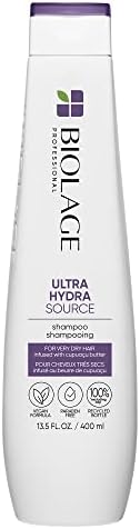 BIOLAGE Ultra Hydra Source Shampoo | Deep Hydrating Shampoo | Moisturizes Hair to Prevent Breakage | For Very Dry Hair | Paraben & Silicone-Free | Vegan | 13.5 Fl. Oz.