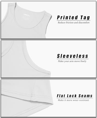 MAGCOMSEN 3 Pack Men's UPF 50+ Tank Top Quick Dry Summer Workout Muscle Sleeveless Shirts for Swim Beach Bodybuilding3