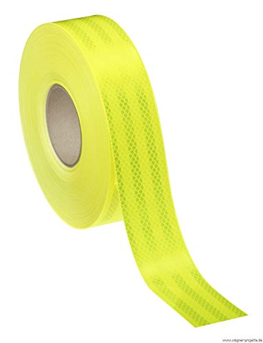 Rouleau 45,70 m Jaune Citron Fluo 3M pour stopper le manque de visibilite nocturne 5.5 cm