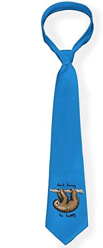 Animal Ties, Fashion Men's Skinny Neckties Funny Sloth Climbing Silk Tie