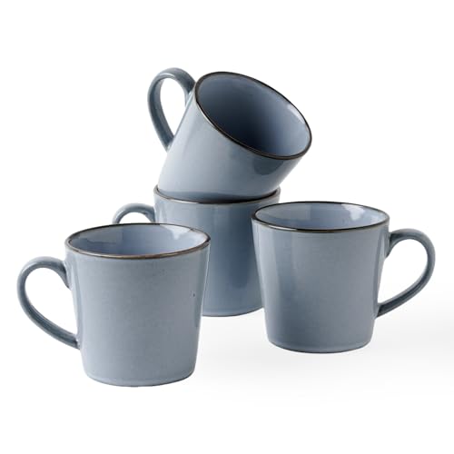 famiware Annecy 14 oz Ceramic Mug Set (4) with Handle