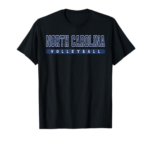 North Carolina Volleyball Blue Vintage Text T-Shirt