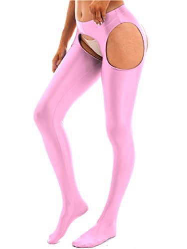 easyforever Women's Semi Opaque Hollow Out Leggings Mid Waist Footed Pantyhose Tights Pants Underwear3