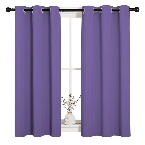 Image of NICETOWN Bedroom Curtain Panels Blackout Draperies, Thermal Insulated Solid Grommet Blackout Curtains /Drapes (Lilac Purple, 1 Pair, 34 by 45-inch)