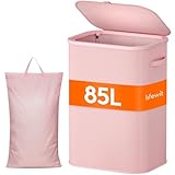 Lifewit Cesto Ropa Sucia, Cesta Ropa Plegable con Bolsa Extraíble y Asa, Cubo Ropa Sucia con Tapa, Laundry Basket para Dormitorio, Baño, Lavandería, Dormitorio, 85 L, Rosa