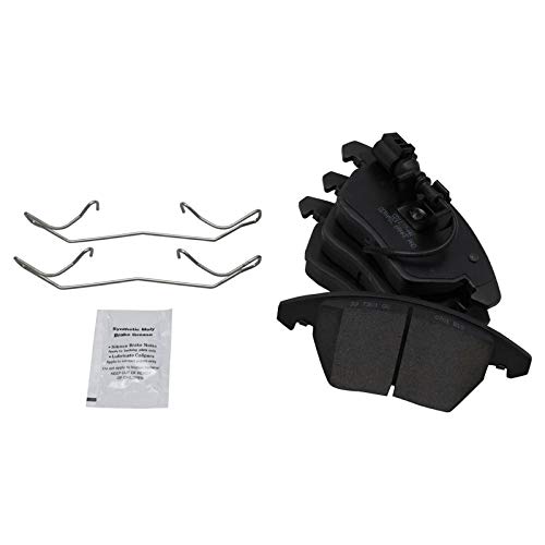 Image of TRQ Performance Front and Rear Brake Pad and Rotor Set Ceramic Drilled Slotted Coated Rotors Compatible with 2010-2013 Audi A3 Quattro 2009-2014 Volkswagen Eos 2010-2014 Beetle Golf GTI Jetta