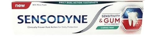 Sensodyne Sensibilidad y Encías, Pasta de Dientes con Flúor, Alivio para Dientes Sensibles y Mejora de la Salud de las Encías, 75 ml