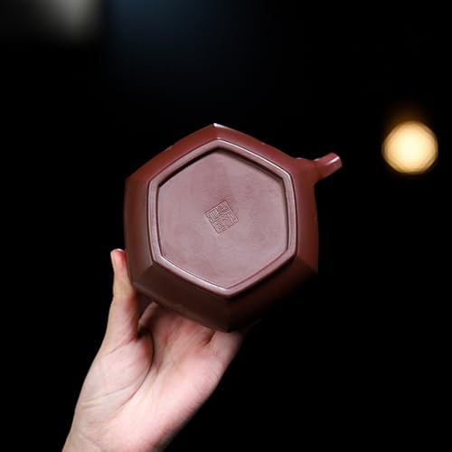Tetera de cerámica con asa hexagonal cómoda de arcilla hecha a mano 4
