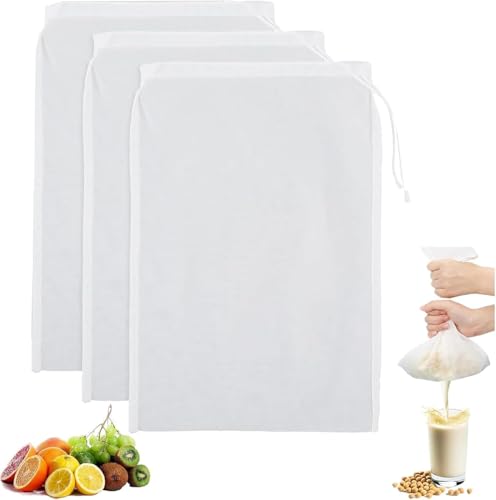 La mejor selección de Bolsas para la colada los mejores 5. 42 3 Piezas Cheese Cloth, Colador De Malla Fina, Ideal Para Filtrar Nueces, Avena, Leche De Soja, Yogur Griego, Queso, Frutas, Verduras, Tofu, Café Frío e Incluso Sopa, Etc
