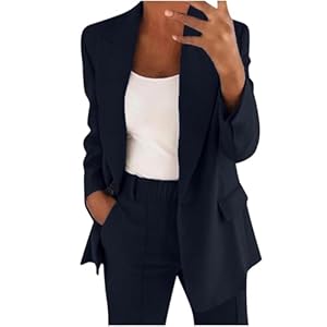 Tailleur Femme de Cérémonie Grande Taille Élégant Tailleur Pantalon Femmes Léger et Travail Costume avec Revers Veste Blazer Chic et Elegant avec Ensembles Pantalon Tailleurs-Pantalons Pas Cher