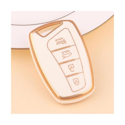 Coque clé TPU Hyundai Grandeur HG et Genesis G80 étui White Gold