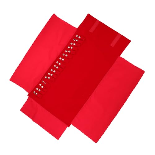 SAFIGLE Estuche Portátil para Joyas Enrollable Tela Roja Antirayaduras Organizador Compacto y Plegable para Collares Pulseras y Tobilleras Bolsa de Almacenamiento Reutilizable para Viajes