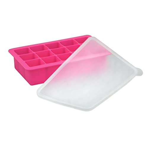 green sprouts Fresh Baby Food Freezer Tray made from Silicone | Perfectly portioned for baby's first feedings | Clear lid for covering food & stacking trays, Flexible for easy removal, Dishwasher safe