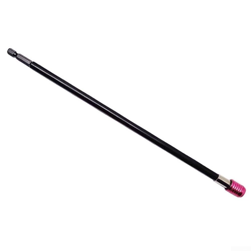 Porte-embout magnétique en chrome vanadium de 30,5 cm pour perceuses et tournevis avec mécanisme de verrouillage anti-oscillation (rouge)